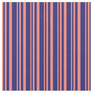 Salmon and Midnight Blue Stripes/Lines Pattern Fabric