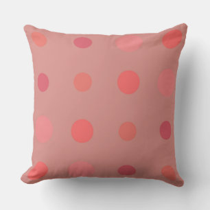 Salmon and pink dots cushion