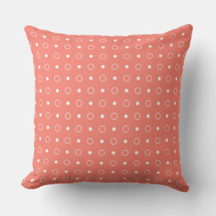 Salmon and white dots  cushion