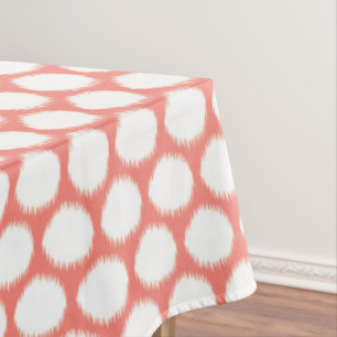 Salmon Asian Moods Ikat Dots Tablecloth