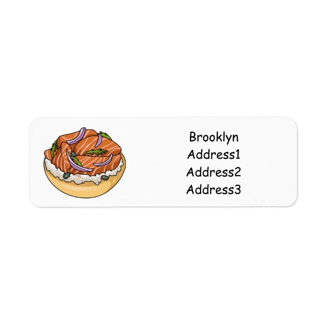 Salmon bagel cartoon illustration (Front)