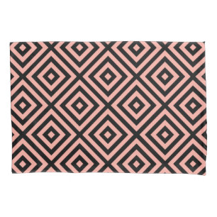 Salmon Black Diamond Pattern Pillowcase