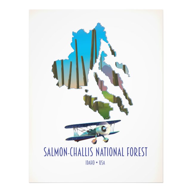 Salmon-Challis National Forest map Photo Print (Front)