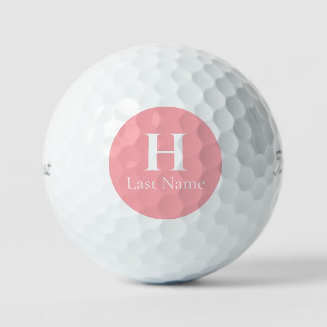 Salmon Circle Personalised Golf Ball (3) HAMbWG (Front)