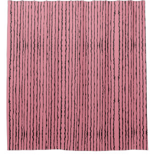 salmon colour striped Shower Curtain