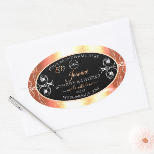 Salmon Cream Product Labels Jewels Black with Logo