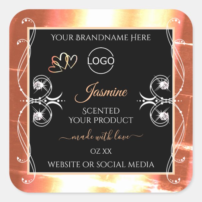 Salmon Cream Product Labels Jewels Black with Logo (Front)