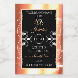 Salmon Cream Product Labels Jewels Black with Logo
