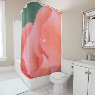 Salmon Curves and Folds Shower Curtain