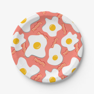 Salmon, Eggs & Side Of Bacon Paper Plate