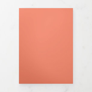 Salmon #F38367, Pink Daisy Tri-Fold Holiday Card