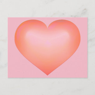 Salmon Fade Heart Postcard