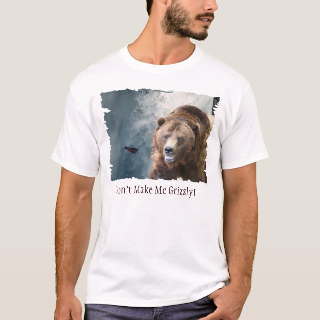 Salmon Falls & Grizzly Bear Funny Wildlife T-Shirt (Front)