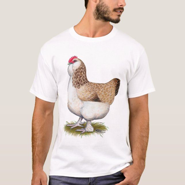 Salmon Faverolle Hen T-Shirt (Front)