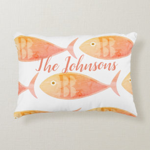 Salmon Fish Group Accent Pillow