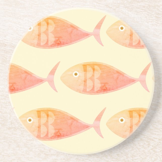 Salmon Fish Group Coaster (Front)