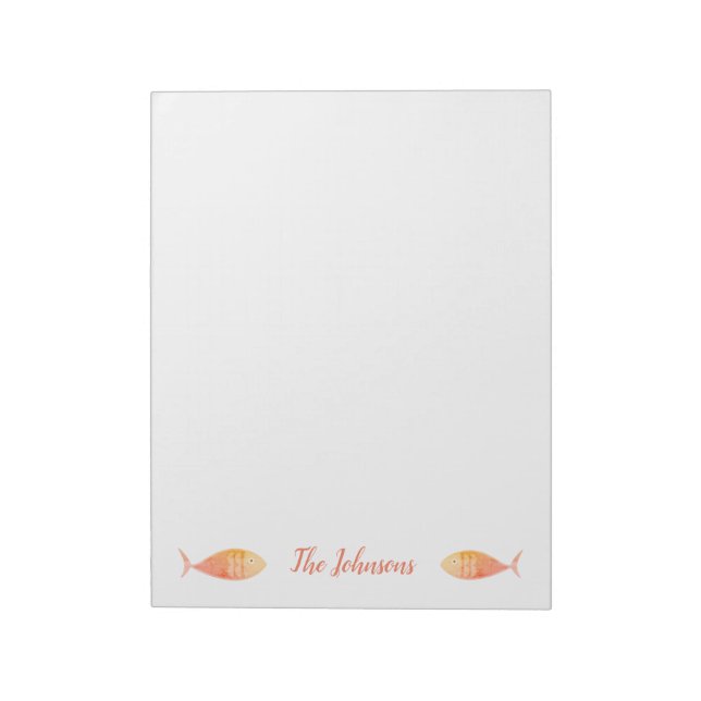 Salmon Fish Group Notepad (Rotated)