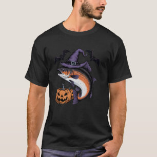 Salmon Fish Halloween Costume Pumpkin Bat Witch T-Shirt