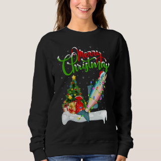 Salmon Fish Xmas Decorations Santa Salmon Christ Sweatshirt