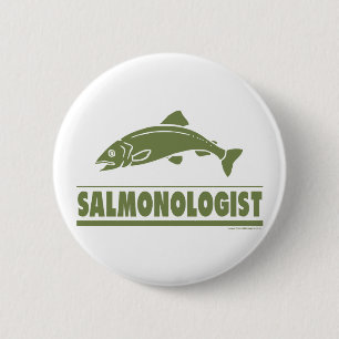 Salmon Fishing 6 Cm Round Badge