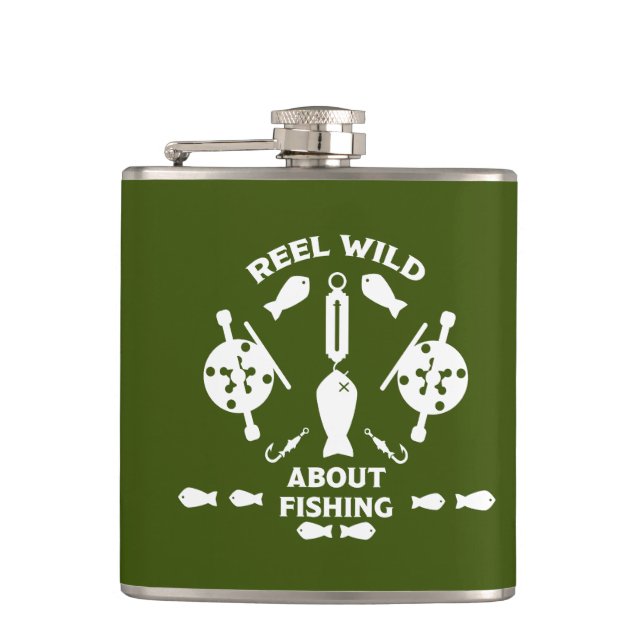 Salmon fishing Canada Hip Flask (Front)