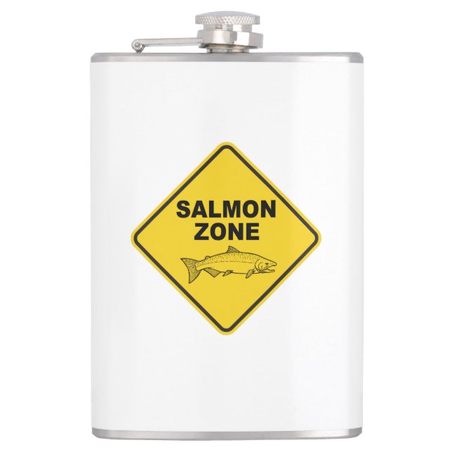 Salmon Fishing Zone Hip Flask (Front)