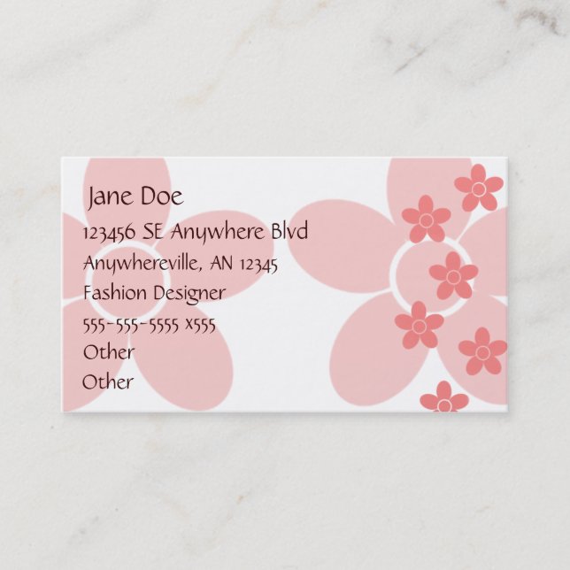 Salmon Floral Business Card (Front)