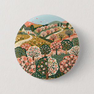 Salmon Forest Green Boho Buttons