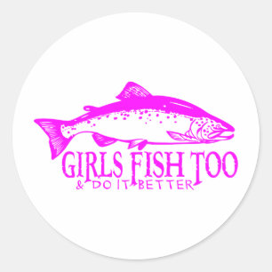 SALMON GIRL CLASSIC ROUND STICKER