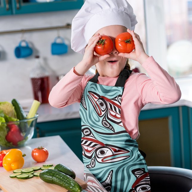 Salmon Haida Art Spirit Pacific Northwest Native Apron (Creator Uploaded)