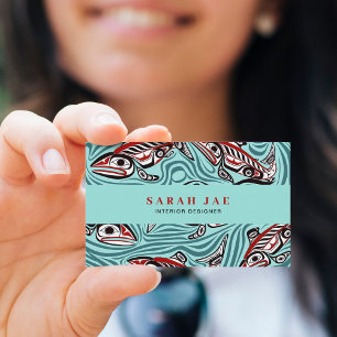 Salmon Haida Art Spirit Pacific Northwest Native Business Card