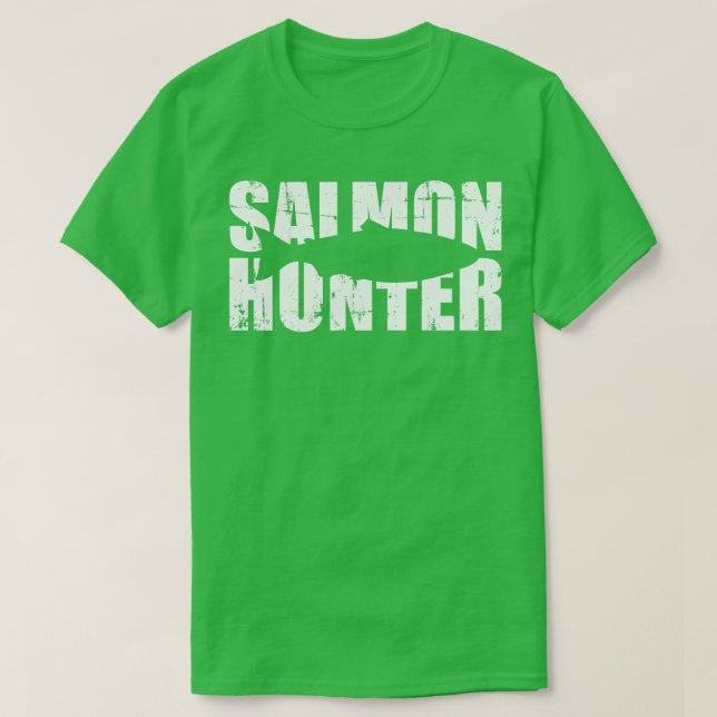 Salmon Hunter Fishing T-Shirt (Design Front)