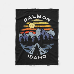 Salmon Idaho Mountains Vacation Camping Souvenir Fleece Blanket