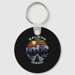 Salmon Idaho Mountains Vacation Camping Souvenir Key Ring