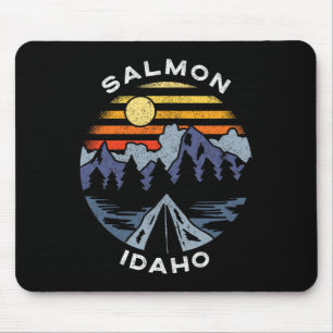 Salmon Idaho Mountains Vacation Camping Souvenir Mouse Pad