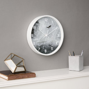Salmon Jumping Cascading Waterfall Clock
