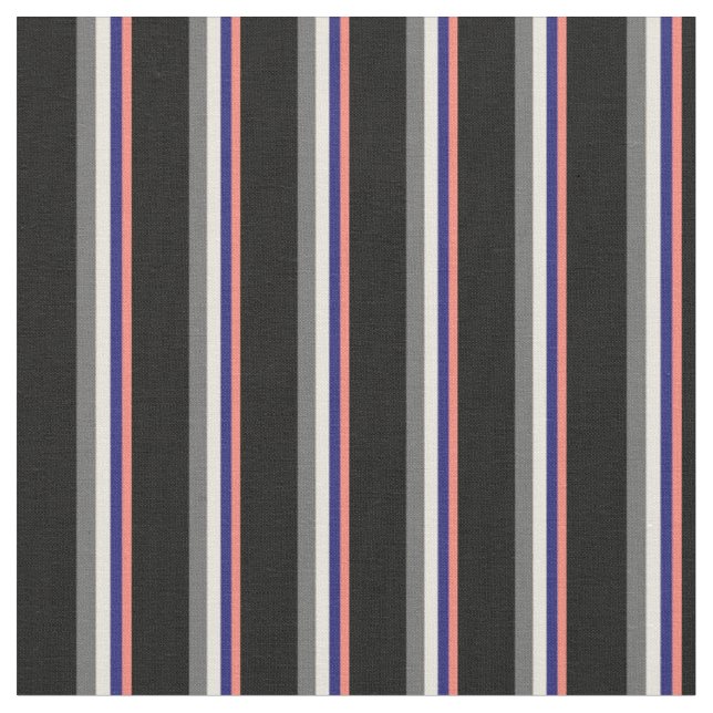 Salmon, Midnight Blue, Beige, Dim Grey & Black Fabric (Close Up)