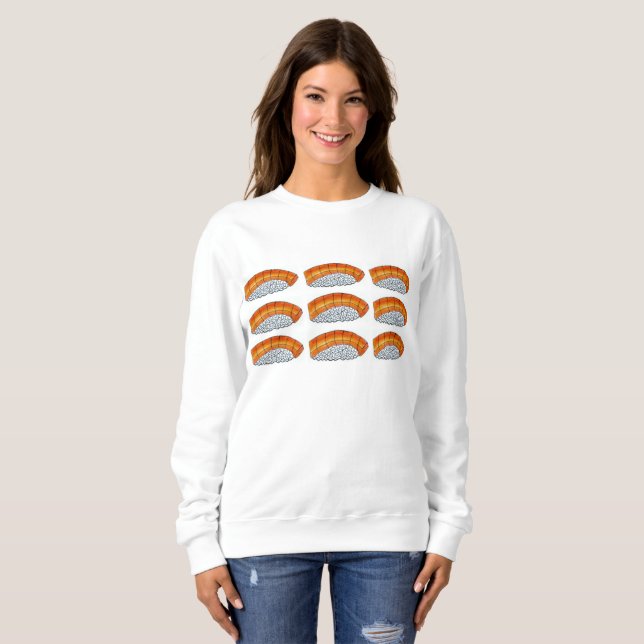 Salmon Nigiri Sashimi Orange Sushi Japanese Food Sweatshirt (Front Full)