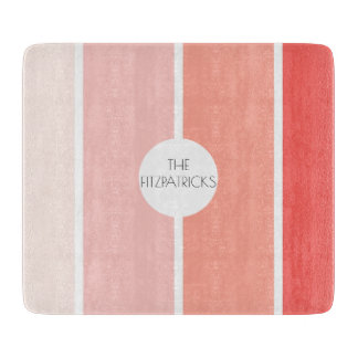 Salmon Pink Colour Blocks Modern Hip Charcuterie Cutting Board