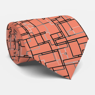 Salmon Pink Cool Trendy Modern Pattern Tie