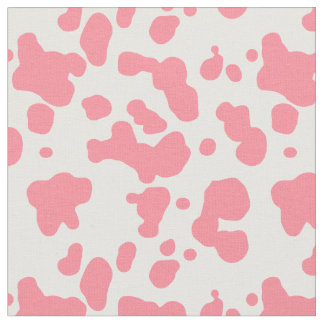 Salmon Pink Cow Print Fabric