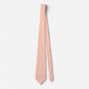 Salmon Pink Gingham Tie