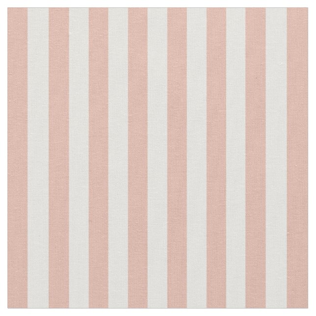 Salmon Pink & Ivory Stripes Fabric (Close Up)