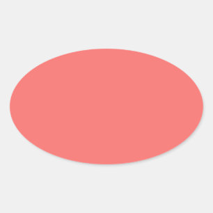 Salmon Pink Oval Sticker