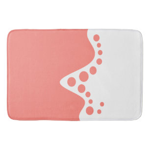 Salmon Pink soft wave and bubbles Bath Mat
