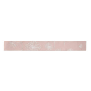 Salmon pink with a delicate white Floral vintage  Satin Ribbon