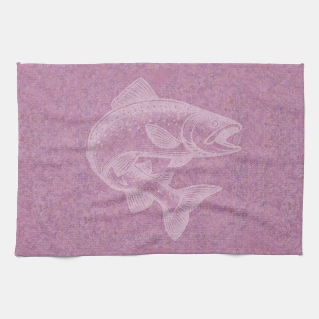 Salmon Rising Tea Towel (Horizontal)