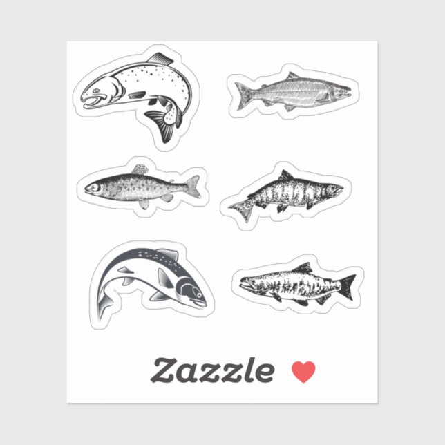 Salmon Stickers (Sheet)