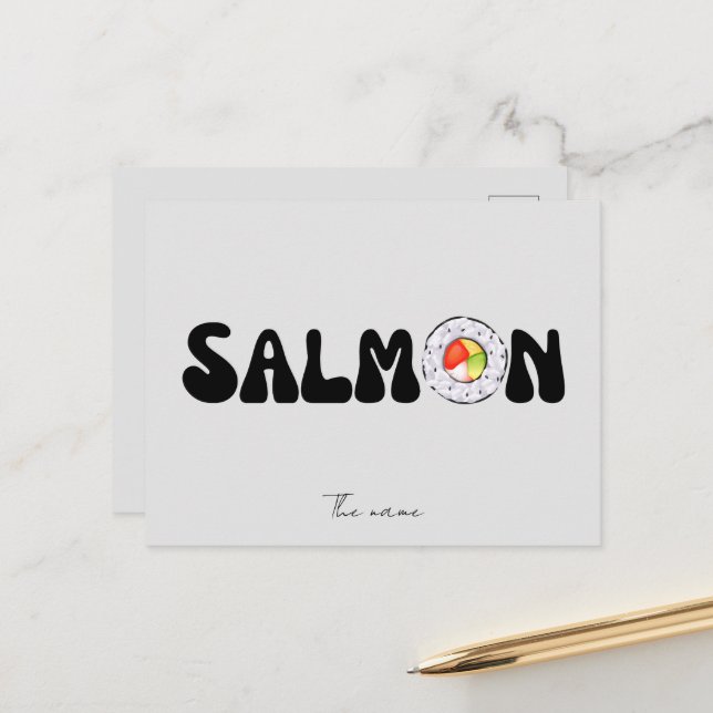 Salmon sushi  postcard (Front/Back In Situ)