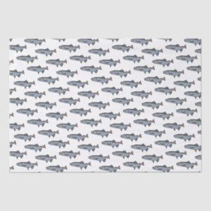 Salmon Swimming Pattern PNW Fishing Fish Gift Wrap Tissue Paper